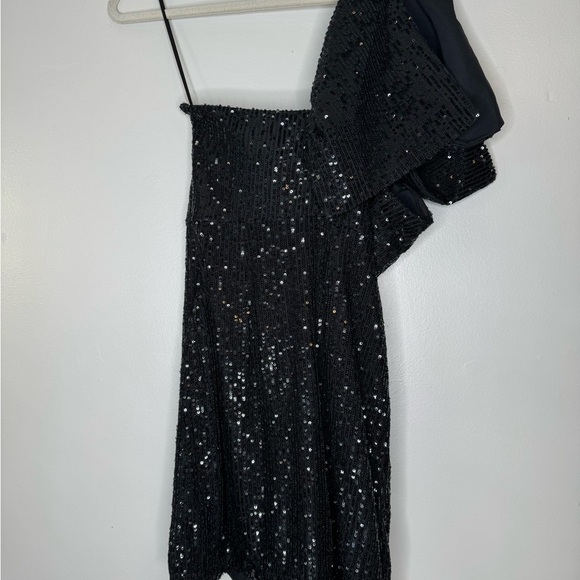 Anthropologie Let Me Be One-Shoulder Mini Dress SEQUINED - Picture 8 of 8